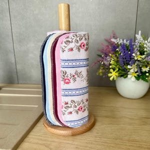 Asciugamani da cucina senza carta - Stile country francese - Rotolo di asciugamani riutilizzabile in flanella di cotone senza carta - Asciugamani in stoffa - Regalo zero sprechi per la nonna