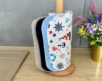 Asciugamani in tessuto a zero sprechi - Asciugamani da cucina riutilizzabili senza carta - Rotolo di asciugamani in flanella di cotone senza carta - Accessori da cucina - Regalo per l'ospite