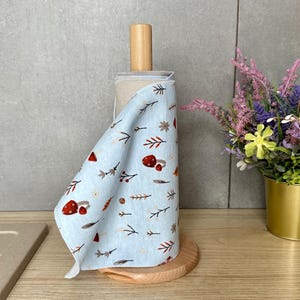 Reusable Paperless Kitchen Towels - Cotton Flannel Unpaper Towel Roll - Zero waste kitchen accessories