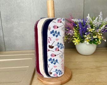 Reusable Paperless Kitchen Towels - Cotton Flannel Unpaper Towel Roll - Zero waste kitchen accessories