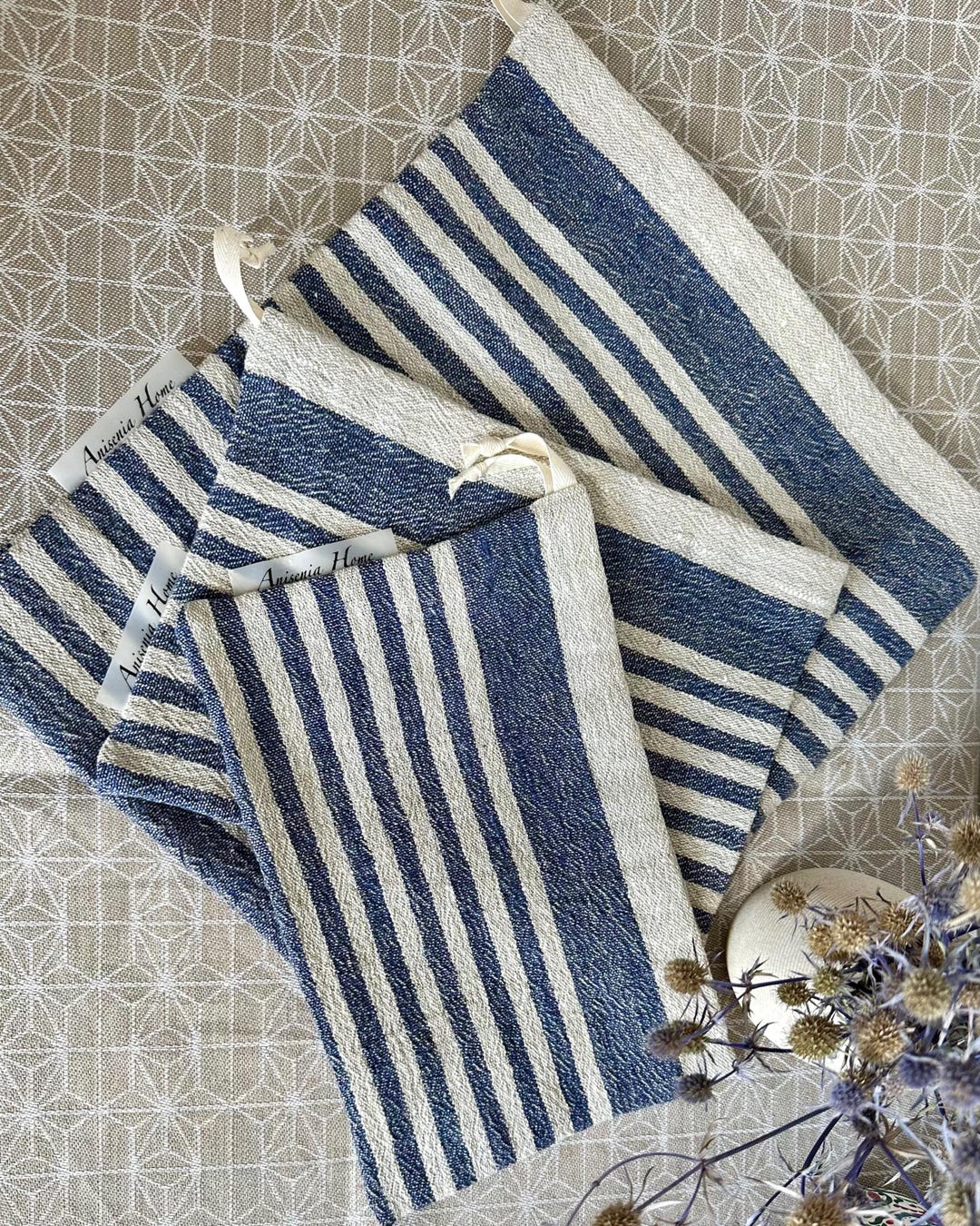 100% Linen Striped Bread Bag - Zero Waste Sourdough Bread Keeper ...