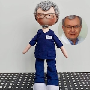 Custom unique rag doll - Look alike handmade doll - Personalized portrait doll - Mini me doll - Personalized thank you gift for a doctor
