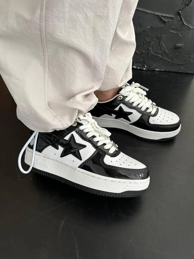 Zapatos Bapesta con caja Zapatos Bape Sta negros Zapatillas deportivas para hombre Zapatos para mujer Zapatos unisex imagen 5