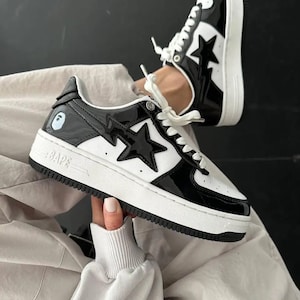 Bapesta Shoes With Box Bape Sta Black Shoes Men Sneakers Women Shoes Unisex Shoes image 1