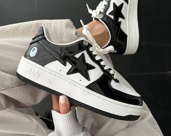 Bapesta Shoes With Box - Chaussures Bape Sta noires - Baskets pour homme - Chaussures femme - Chaussures unisexe