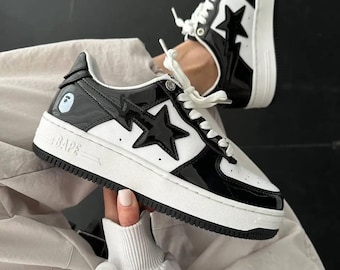 Bapesta Shoes With Box - Bape Sta Black Shoes - Men Sneakers - Women Shoes - Unisex Shoes