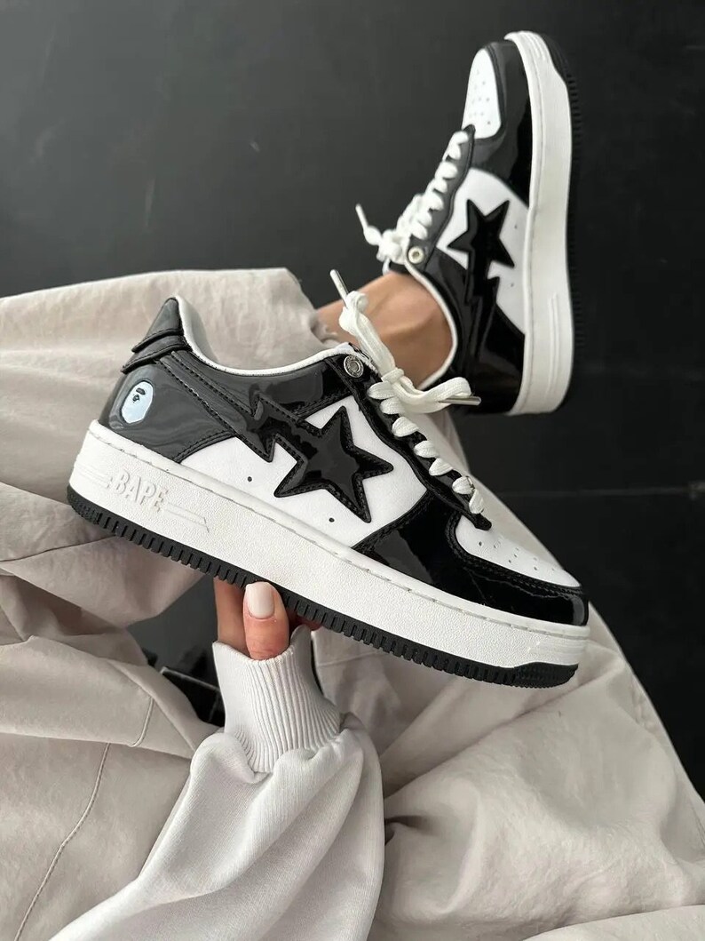 Bapesta Shoes With Box Bape Sta Black Shoes Men Sneakers Women Shoes Unisex Shoes image 1