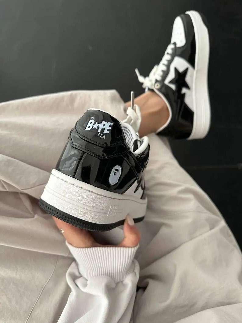 Bapesta Shoes With Box Bape Sta Black Shoes Men Sneakers Women Shoes Unisex Shoes image 4