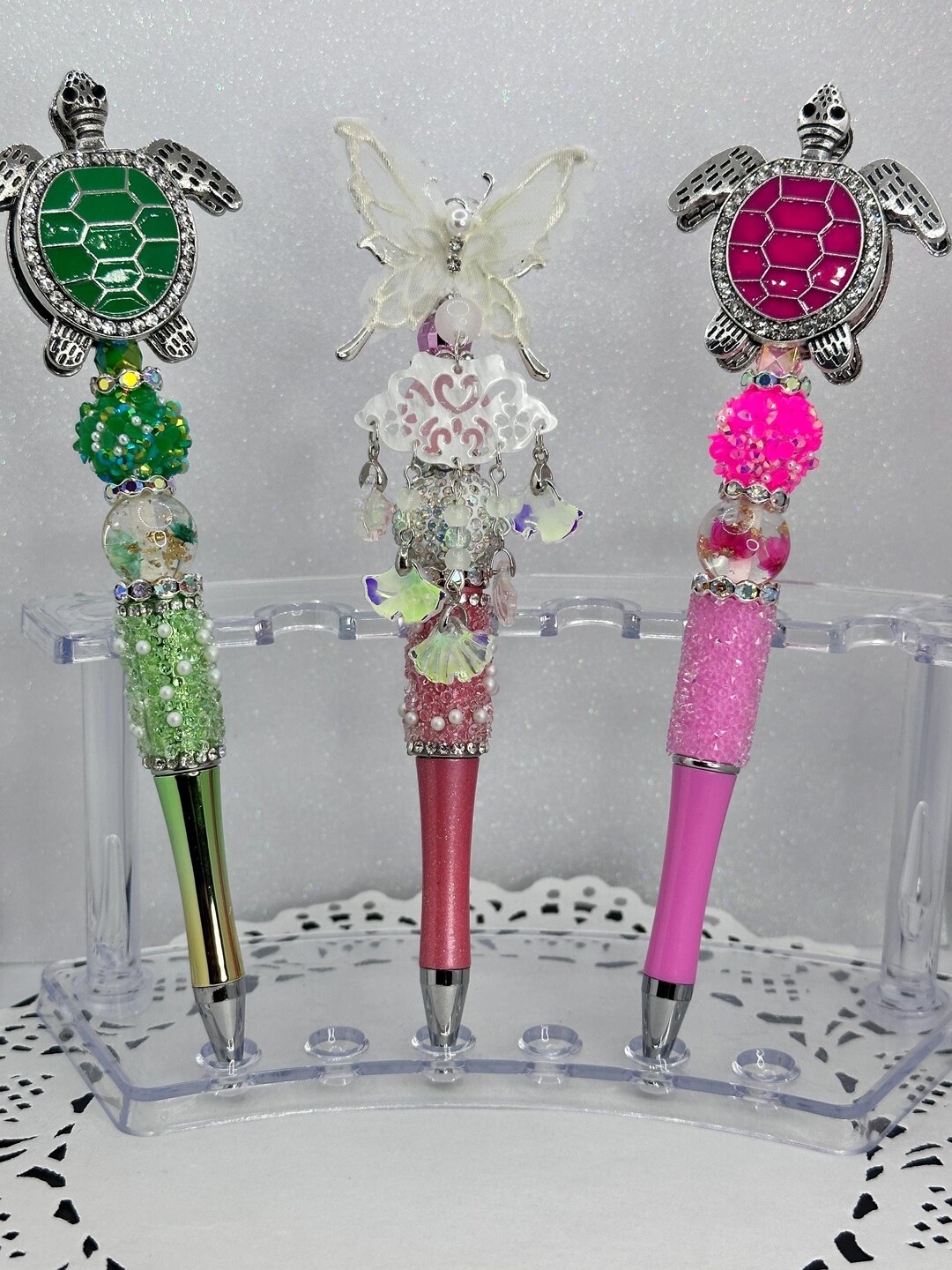 Turtle Rhinestone Pen Handmade Beaded Pen: Rhinestone Turtle & Butterfly Pens - Etsy
