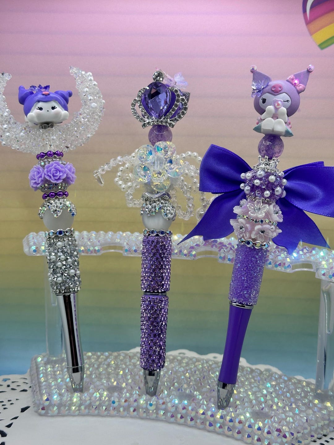 Cartoon Rhinestone Pen Character Beaded Pen: Handmade Rhinestone Acrylic Pen - Etsy