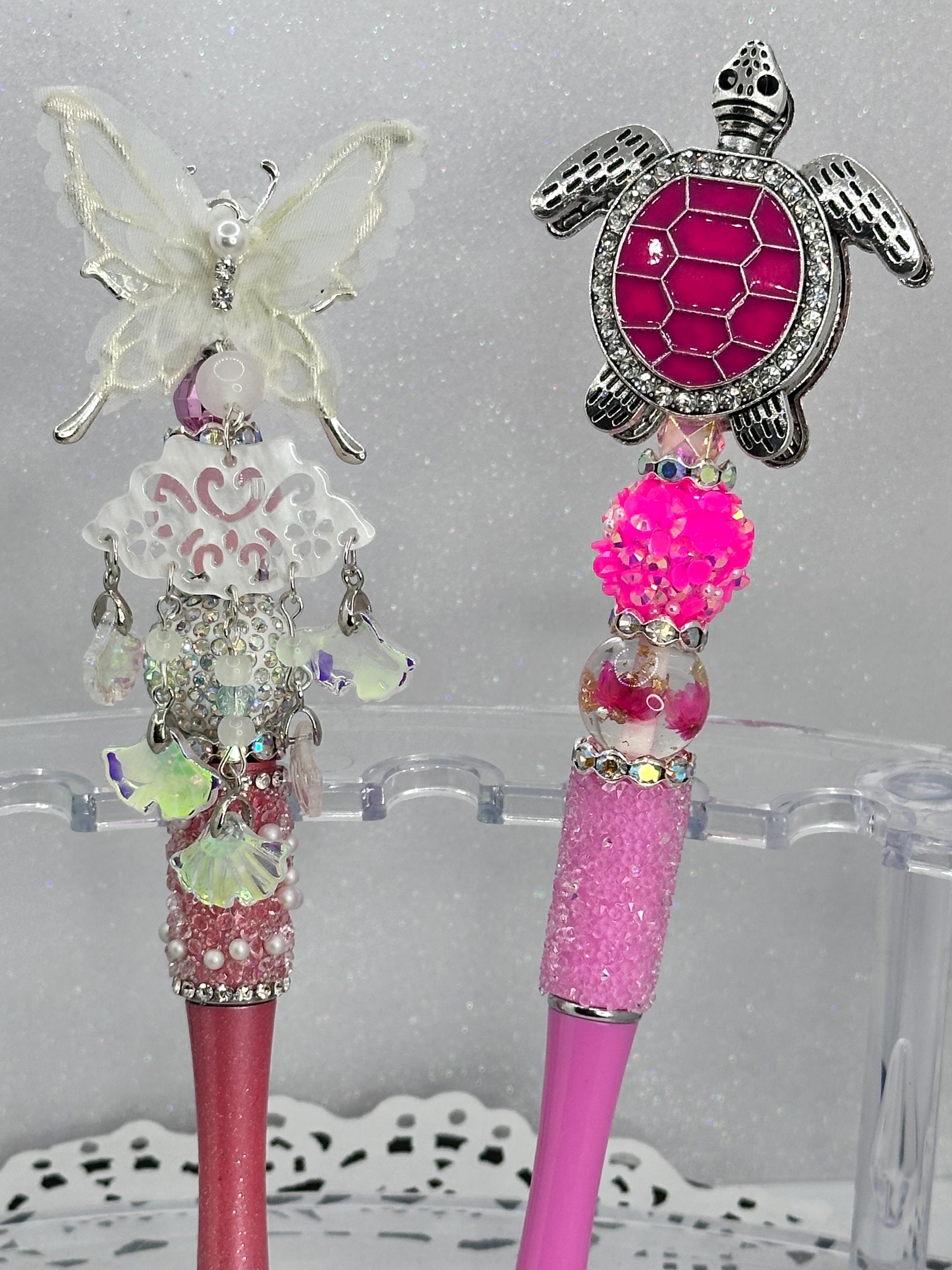 Turtle Rhinestone Pen Handmade Beaded Pen: Rhinestone Turtle & Butterfly Pens - Etsy