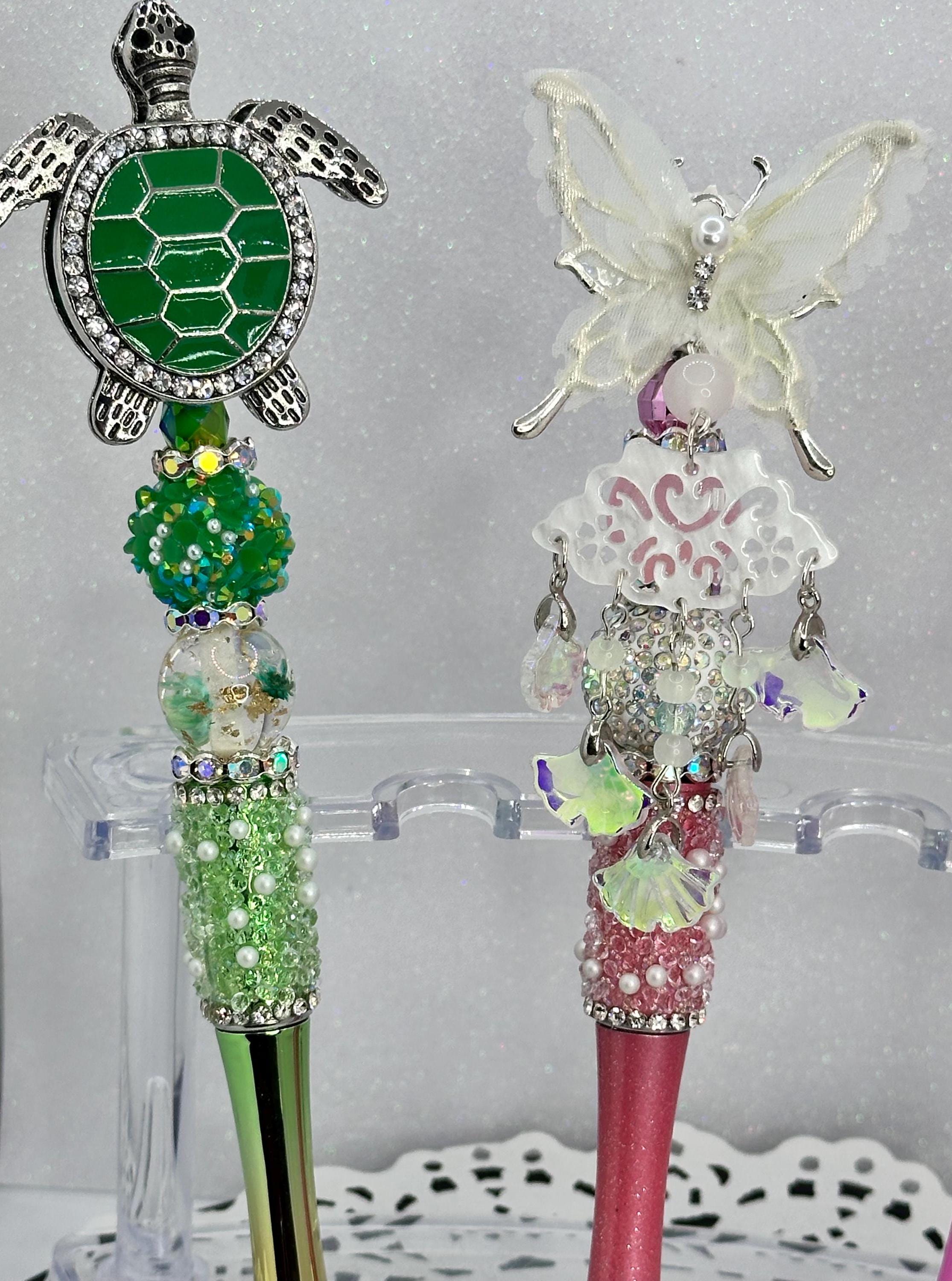 Turtle Rhinestone Pen Handmade Beaded Pen: Rhinestone Turtle & Butterfly Pens - Etsy