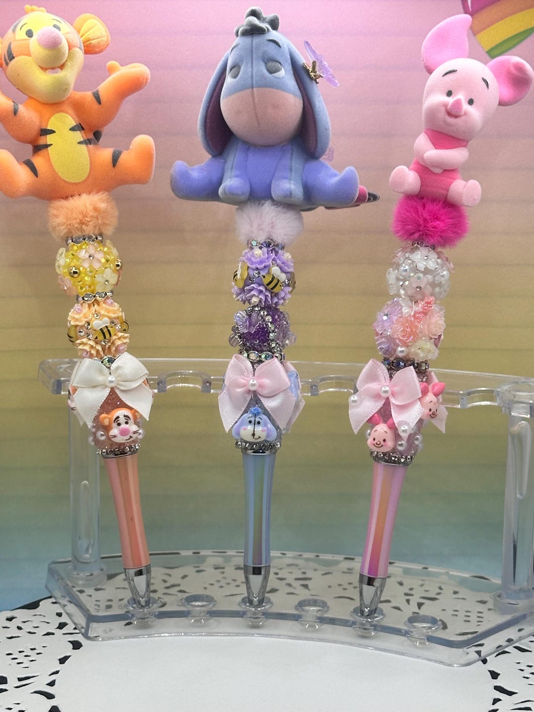 Cartoon Rhinestone Pen Character Beaded Pen: Handmade Rhinestone Acrylic Pen - Etsy