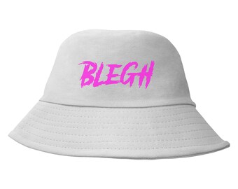 Bucket Hat BLEGH Sonnenhut Bier Festivalhut Anglerhut Fischerhut Metalcore Heavymetal Metalhead Metalmusik schwarz weiß Basic