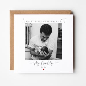 Personalised Happy First Christmas As My Daddy Dad Merry Christmas Card | Photo Card 1st Christmas New Baby Card | Any Relation Photo Card