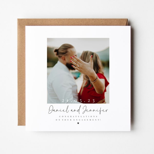 Personalised Engagement Photo Card | On Your Engagement Card For Couple | Husband Wife Card | You're Engaged Card Mr & Mrs | Picture Card