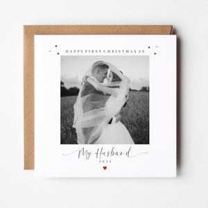 Personalised Happy First Christmas As My Husband | Merry Christmas Card |  Photo Card 1st Christmas Newlywed Mr & Mrs Husband to Be