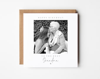 Tarjeta fotográfica personalizada de cumpleaños de abuela, niñera, abuela / Tarjeta de feliz cumpleaños para mi abuela, niñera, abuela / Tarjeta con imagen / Día de la Madre