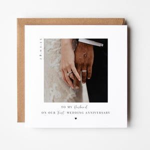 Personalised Anniversary Photo Card For Husband Wife | To My Husband Wife On Our Wedding Anniversary |  Mr & Mrs | Hubby Wife | Picture Card