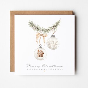 Personalised Merry Christmas From All House Number Card | New House | 1st House Home Neighbour Friends Family | Greetings Card |