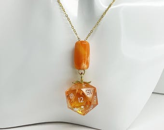 Confettis d'agrumes - Collier de bijoux en dés D20 Dungeons and Dragons Nerdy Apparel