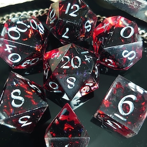 Grand General&#39;s Gambit - DnD Dice Set – Handmade Sharp Edge Polyhedral Resin Dice