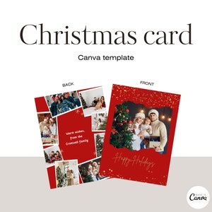 Editable Christmas Card | Christmas Card With Photo | Photo Christmas Card | Red Christmas Photo Card | Christmas Card Template