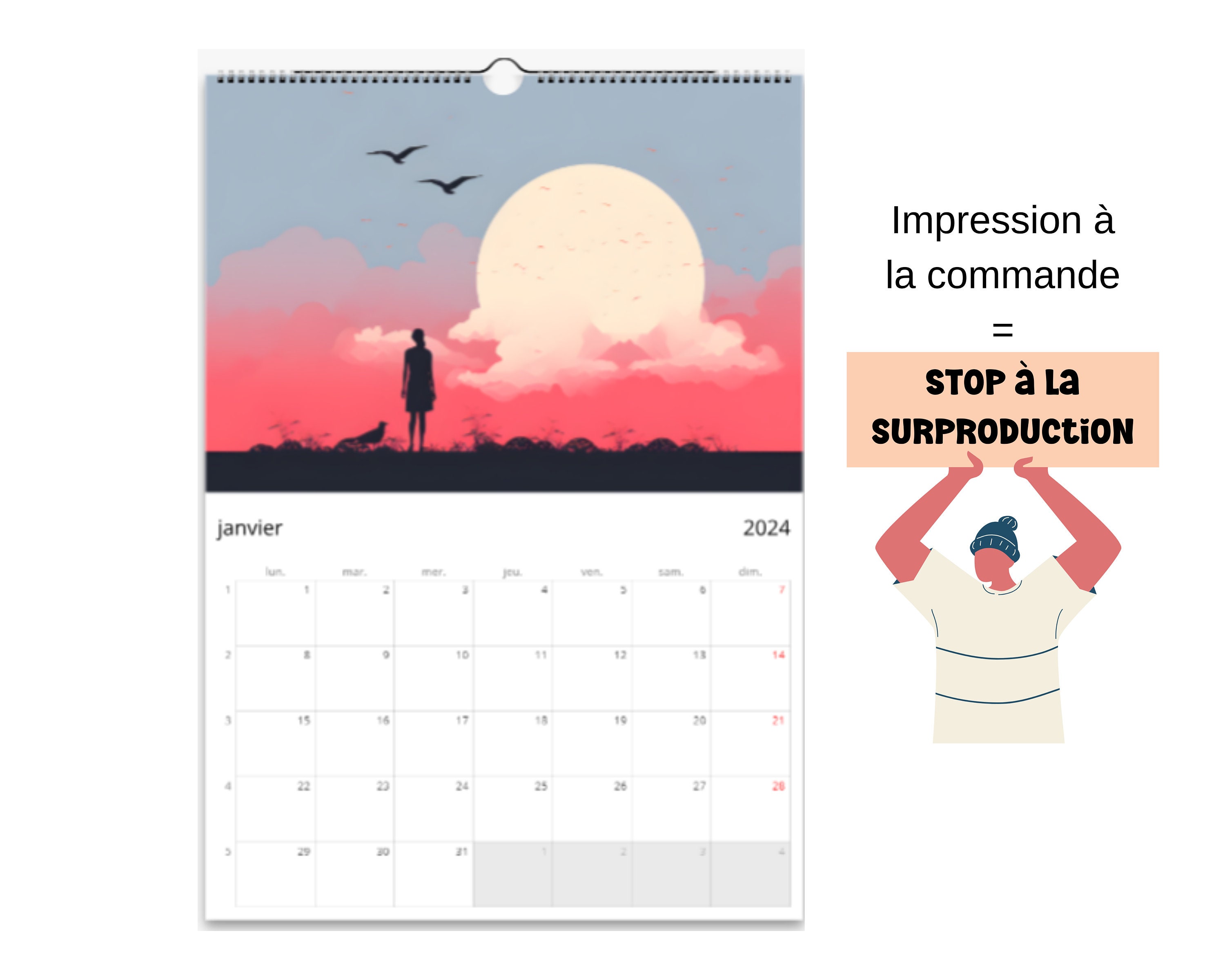 2024 Wall Calendar, 2024 Wall Calendar Art, Wall Calendar 2024