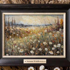 Autumn Wildflowers - Rustic Charm - A Vintage Country Oil Painting in Warm Neutrals - Printable Wall Art - Digital Download