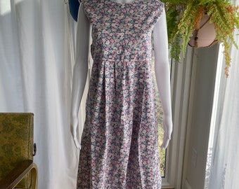 Vintage Laura Ashley Cotton Floral Pinafore Dress US 10