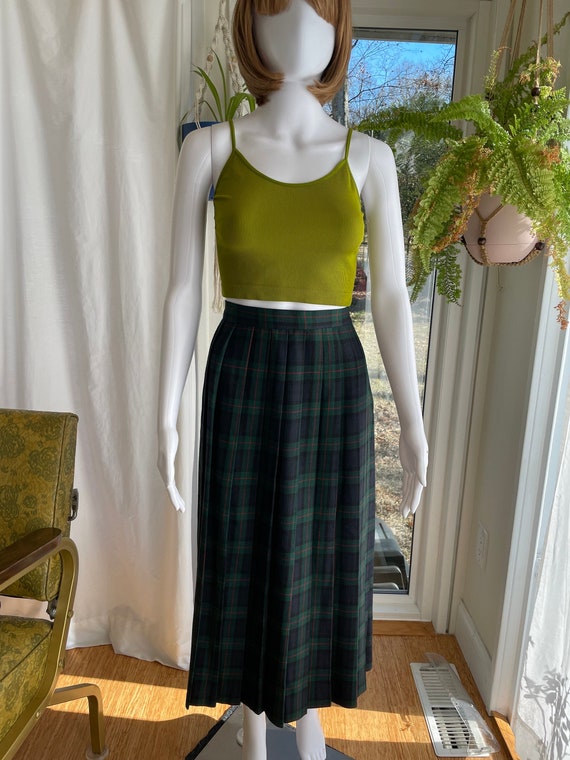 Vintage Requirements Green Plaid Tartan Skirt USA