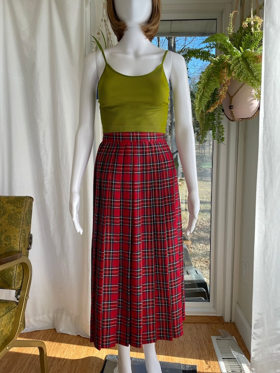 Vintage Requirements Red Plaid Tartan Skirt USA