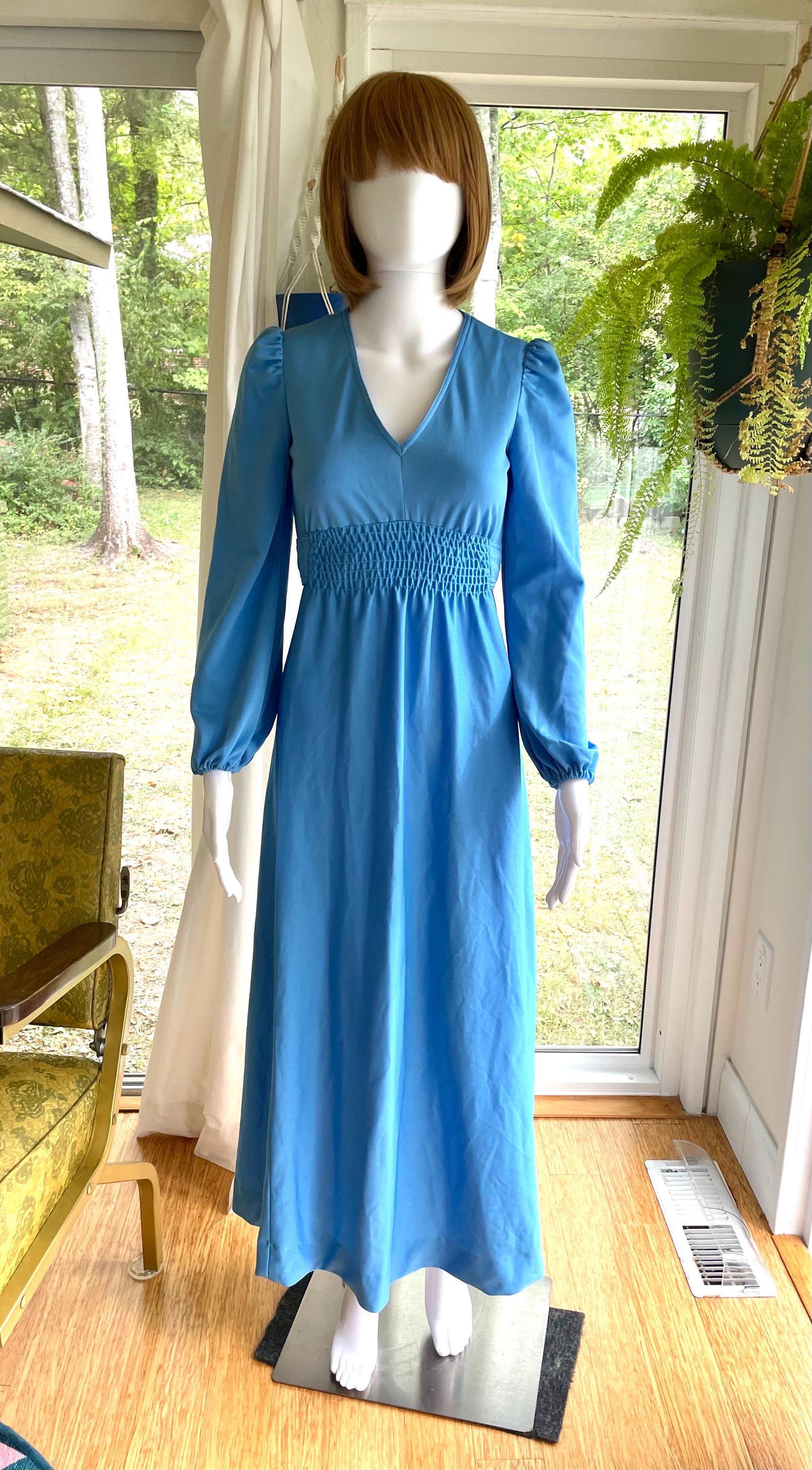 sachin and babi light blue dress 70s Homecoming Dress