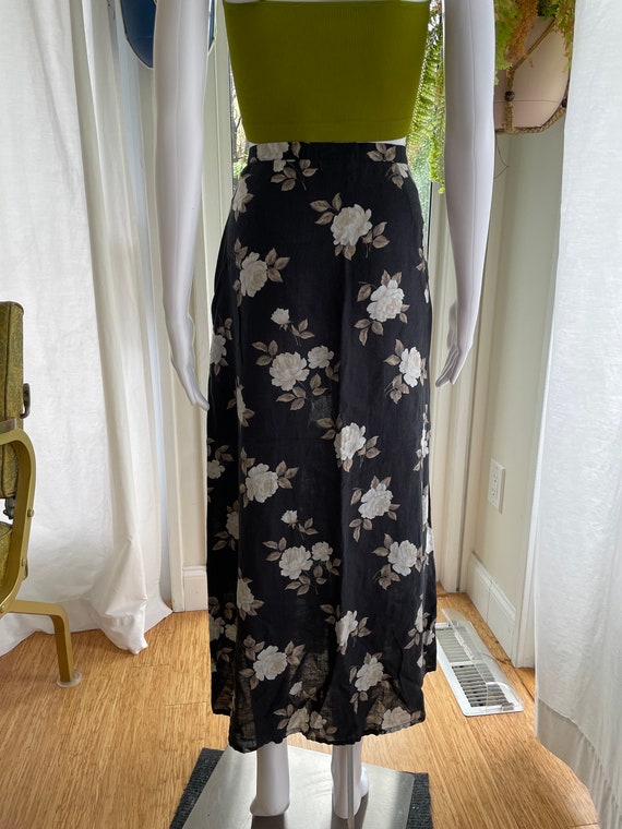 Vintage Laura Ashley Floral Linen Skirt US 10 - image 6