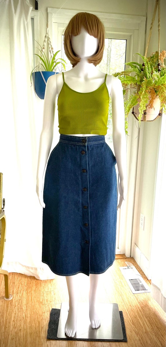 Vintage 1970’s Denim Button-up Skirt