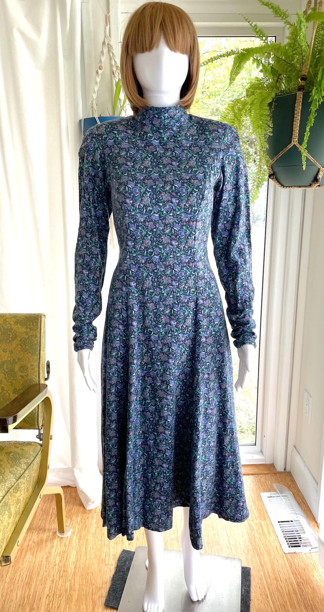 Vintage Laura Ashley 1980’s Made in the USA Floral Turtleneck Dress Etsy — free download