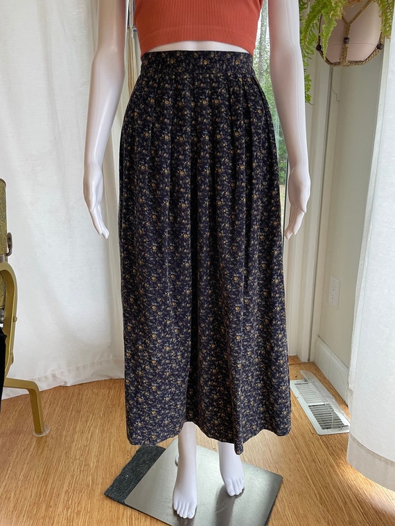 Vintage Floral Corduroy Skirt