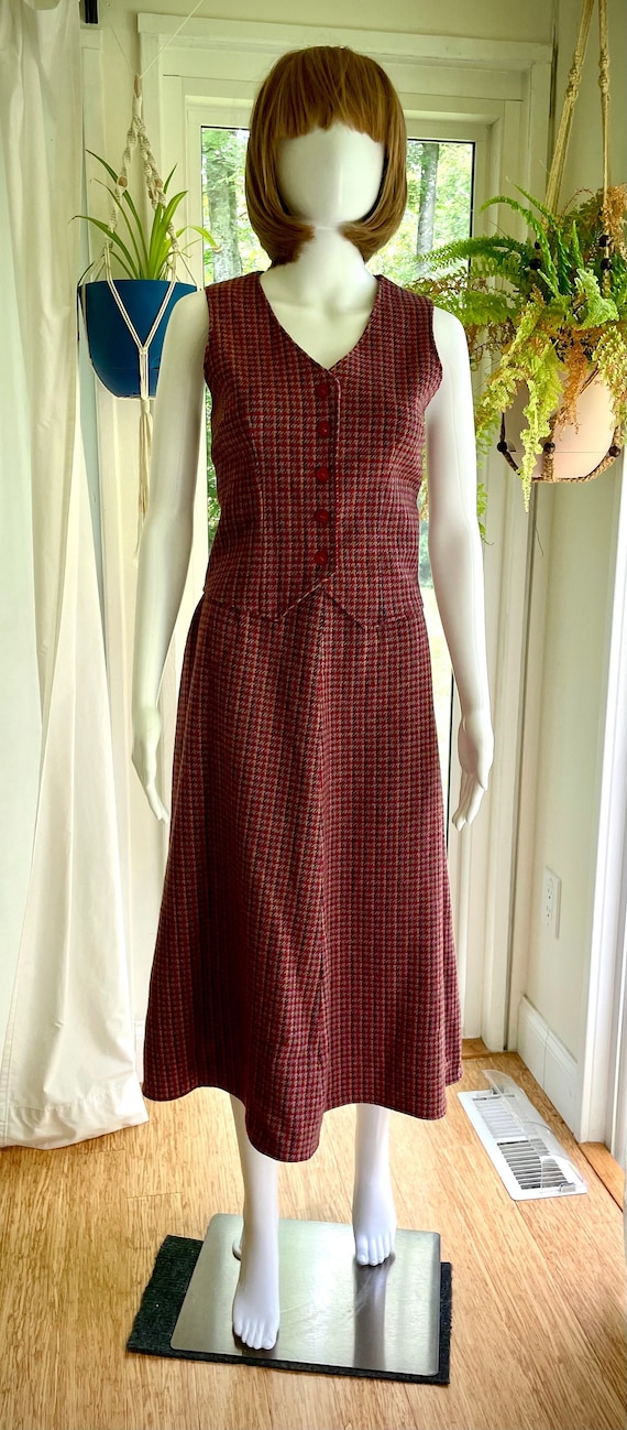 Vintage Handmade Matching Skirt/ Vest Suit Set
