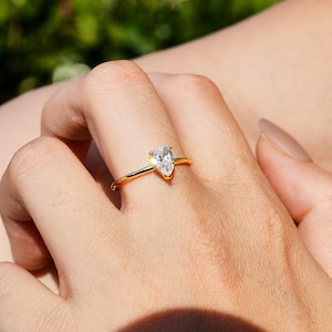Tropfenförmiger Diamantring Verlobungsring Verlobungsring Gold Silberring Reisering Hochzeitsring Trauringe Solitärring Geschenk für sie