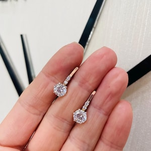 Ukrainian silver 925 and gold 375 earrings with zirconium. Ukrainian two colours jewelry