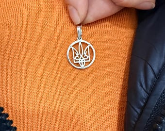 Ukrainian Tryzub Trident Pendant- Handcrafted Silver 925 Ukrainian Jewelry. Made in Ukraine jewelry