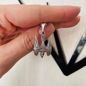 Tryzub Silver Pendant 925. Ukrainian Trident Jewelry. Bird shape tryzub. Trizub
