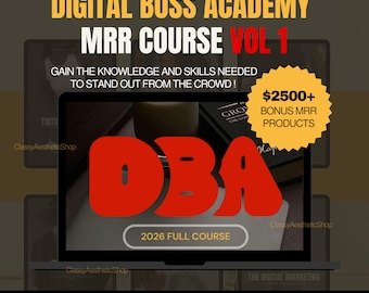 Kurs marketingu cyfrowego z Master Resell Rights MRR PLR | DBA Digital Boss Academy, tom 1 | Przewodnik po marketingu bez twarzy | Biznes z pasywnym dochodem