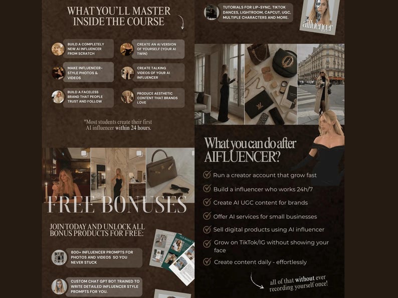 ai course, faceless ai, ai influencer, how to make money, make money online, membership, passive income, affiliate marketing, online marketing, influencer, influencer marketing, instagram influencer, content creator, best seller, digital course, ugc content
