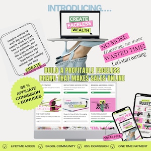 CFW Create Faceless Wealth Course with 85% Affiliate Course Faceless Marketing Course Digital Marketing Course Faceless Course Resell Bundle