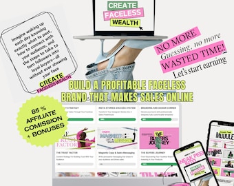 CFW Create Faceless Wealth Course with 85% Affiliate Course Faceless Marketing Course Digital Marketing Course Faceless Course Resell Bundle