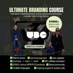 Digital Marketing Course Bundle – UBC Ultimate Branding Course | Faceless Instagram Business + Resell Rights | DFY Digital Products (PLR)