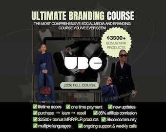 Digital Marketing Course Bundle – UBC Ultimate Branding Course | Faceless Instagram Business + Resell Rights | DFY Digital Products (PLR)