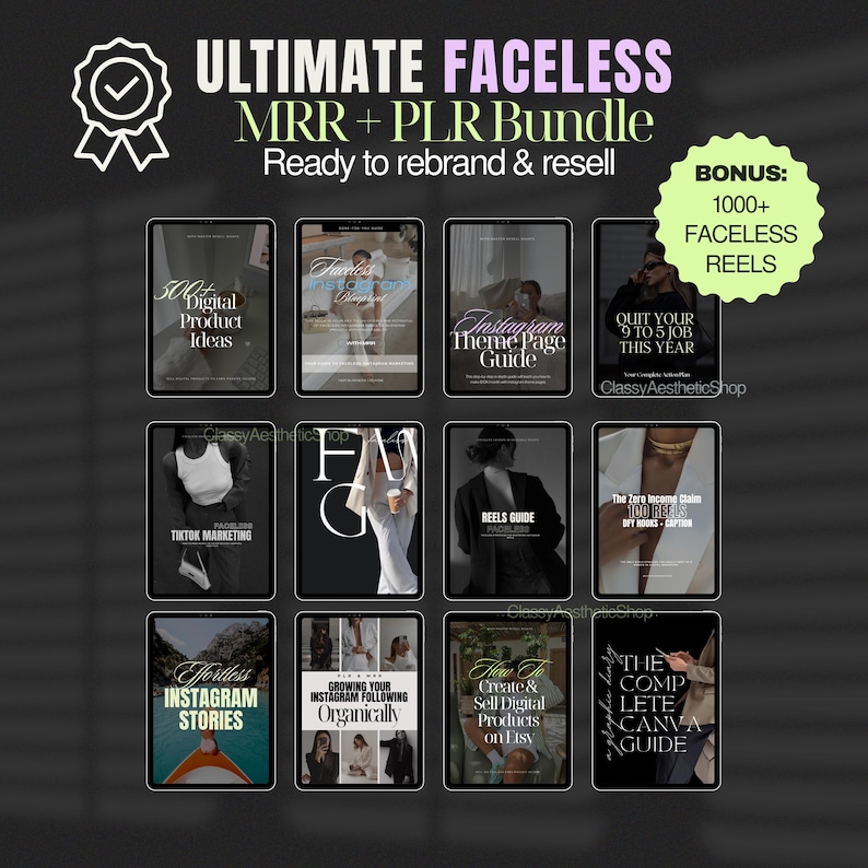 Digital marketing, faceless marketing,passive income, etsy Digital Products, plr , instagram reels, master resell rights, faceless videos, instagram marketing, mrr, online business, dfy, make money online, business start, start a business