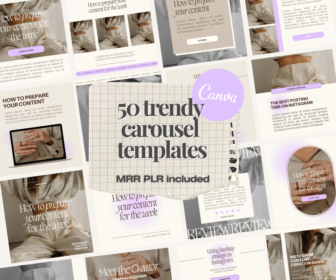 Aesthetic Trendy Instagram Carousel Templates, Editable Canva Templates ...